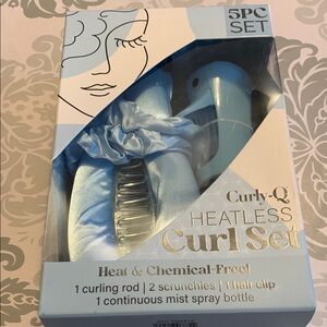 NWT Curly-Q Heatless Silk Curl Set - Blue continuous Spray Bottle